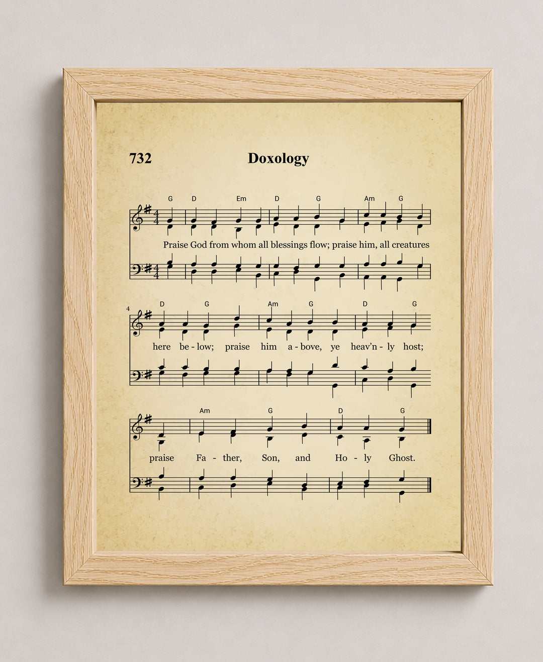 Doxology Sheet Christian Wall Art