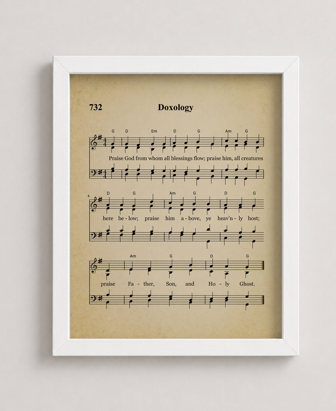 Doxology Sheet Christian Wall Art