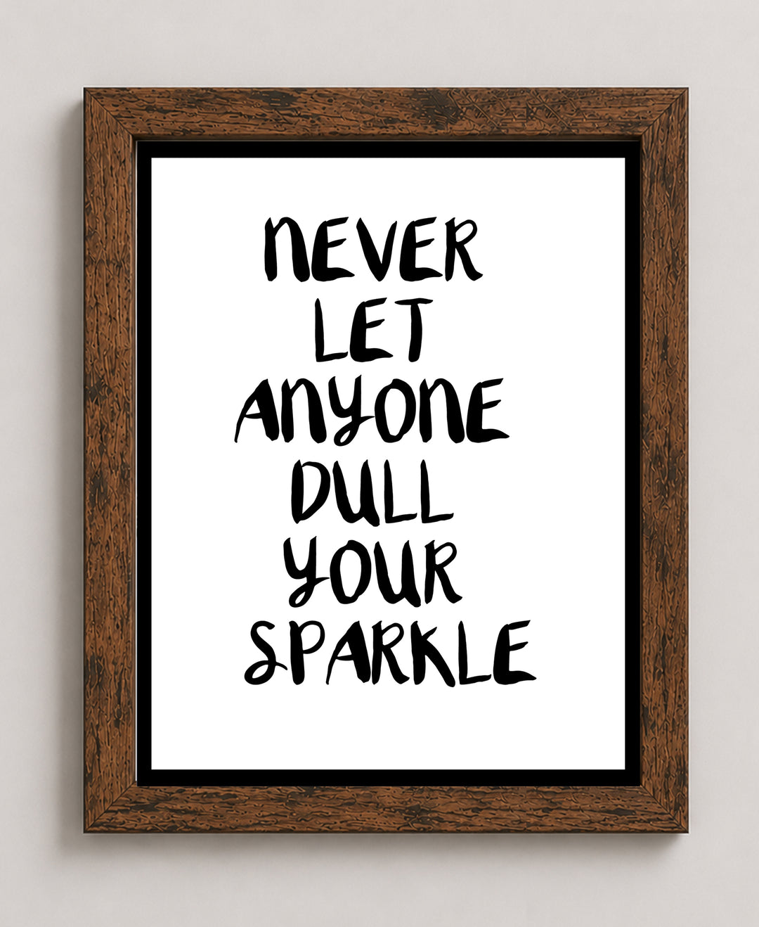 Never Let Anyone Dull Your Sparkle Inspirational Wall Art