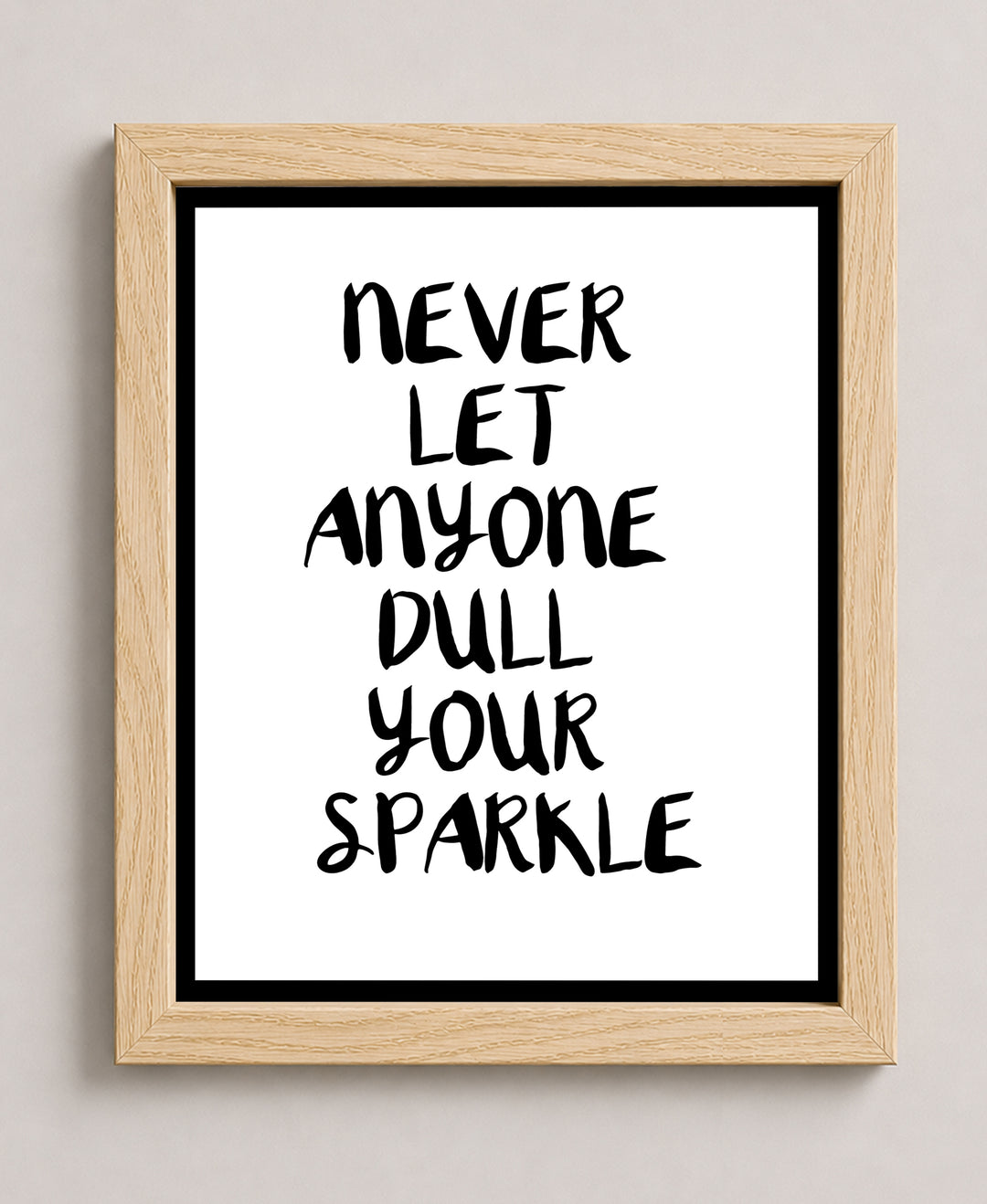Never Let Anyone Dull Your Sparkle Inspirational Wall Art