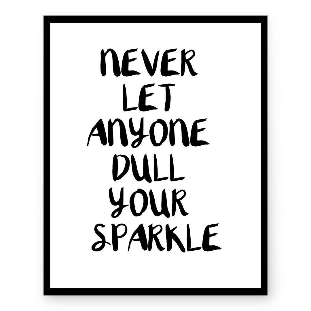 Never Let Anyone Dull Your Sparkle Inspirational Wall Art