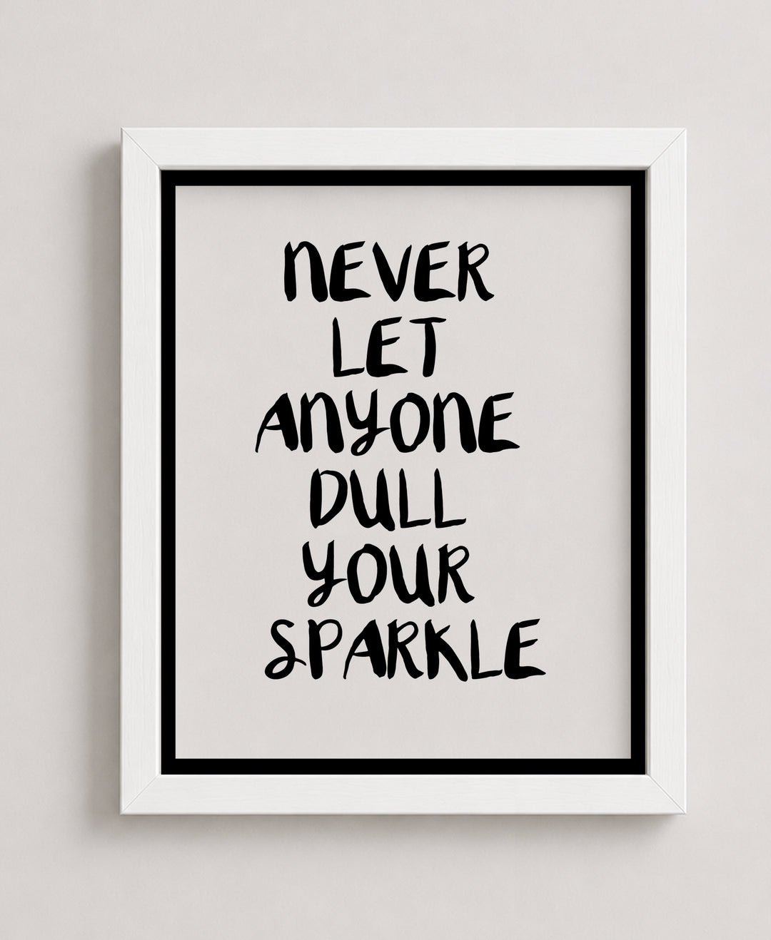 Never Let Anyone Dull Your Sparkle Inspirational Wall Art