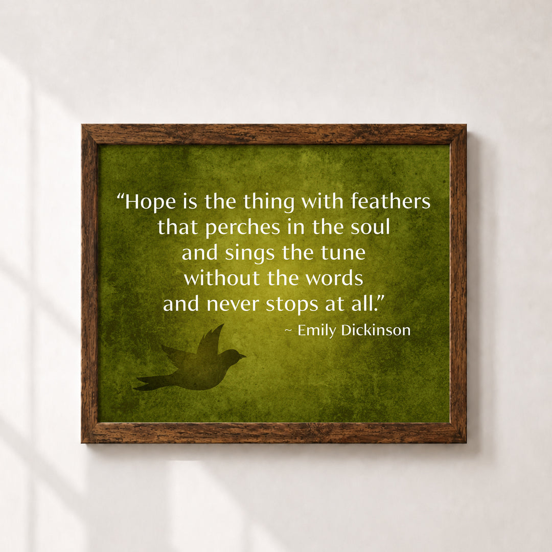 Emily Dickinson Hope Family Inspirational Wall Art