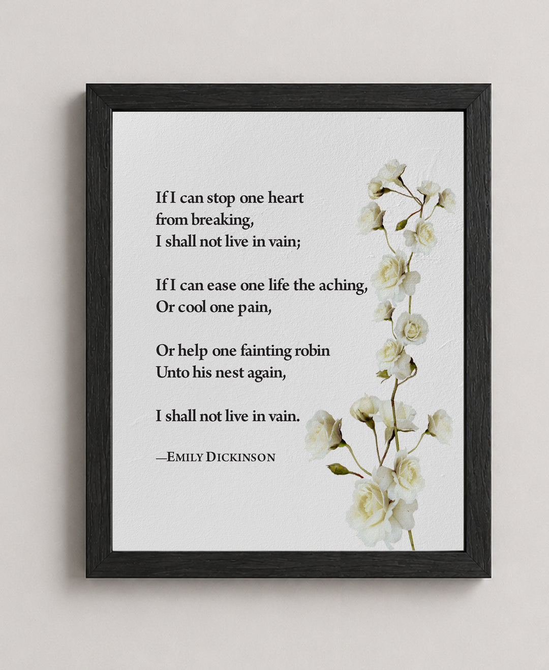 If I Can Stop One Heart Inspirational Wall Art
