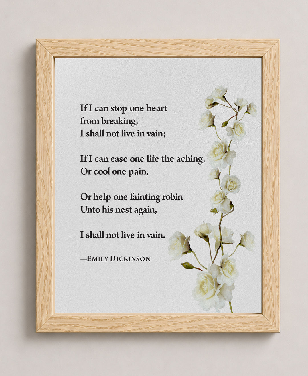 If I Can Stop One Heart Inspirational Wall Art