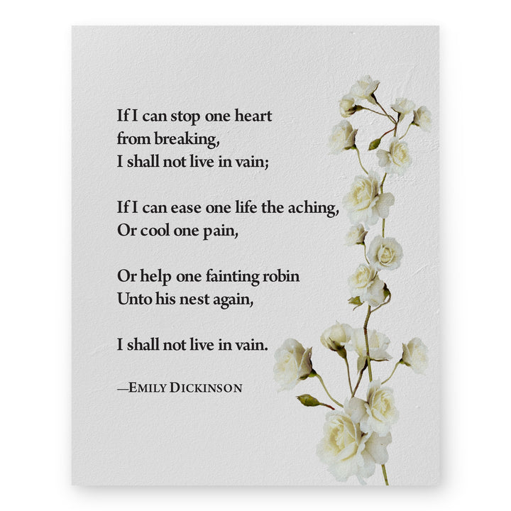 If I Can Stop One Heart Inspirational Wall Art