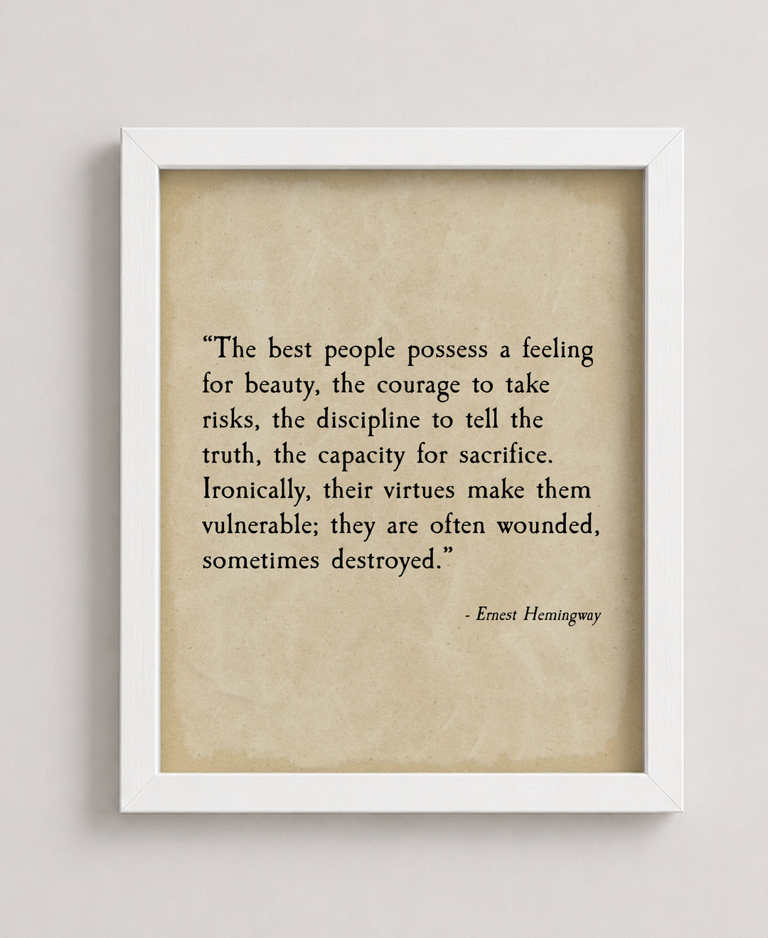 The Best People Hemingway Quote Minimalist Inspirational Wall Art