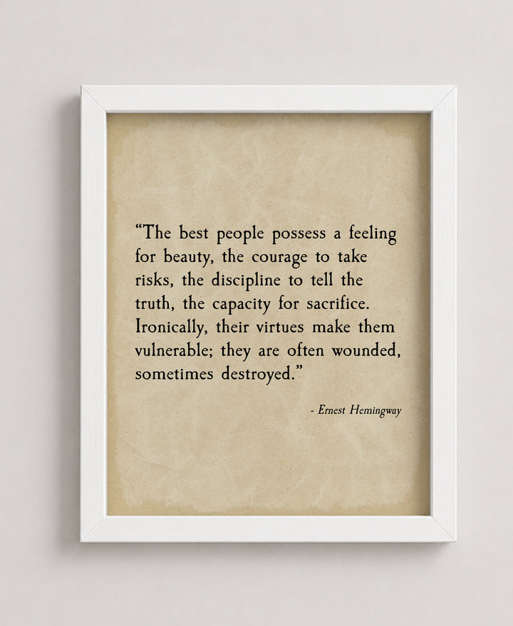 The Best People Hemingway Quote Minimalist Inspirational Wall Art