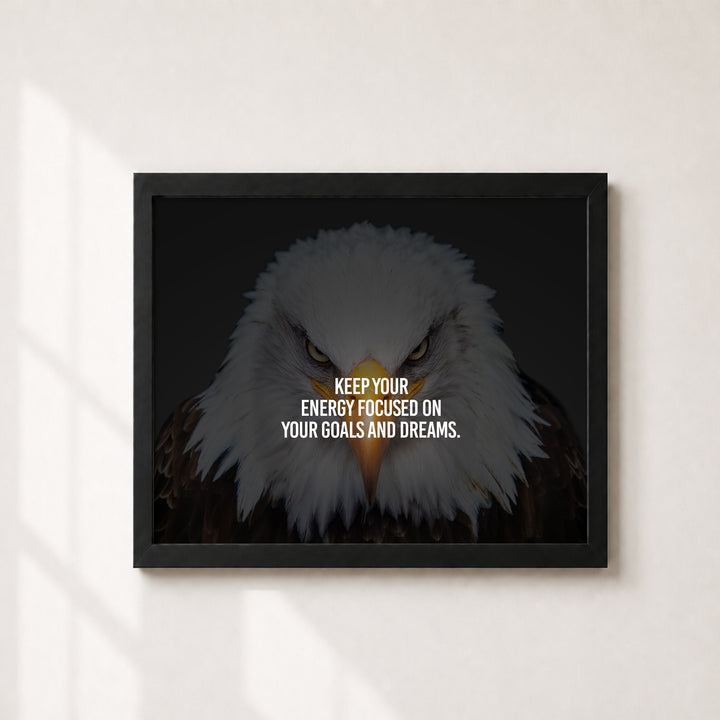 Bald Eagle Focused On Goals Inspirational Wall Art