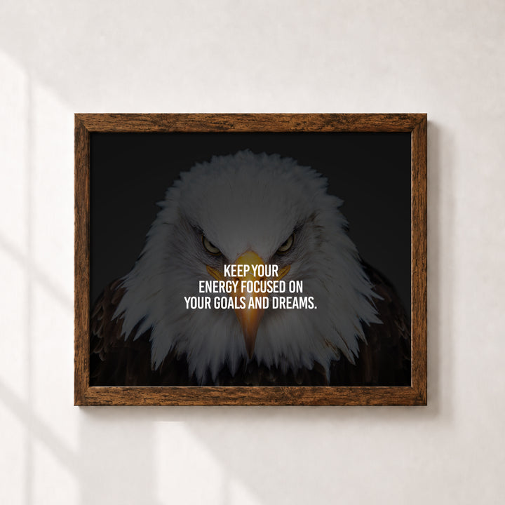 Bald Eagle Focused On Goals Inspirational Wall Art