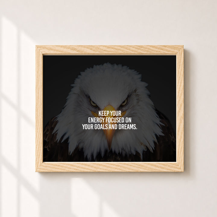 Bald Eagle Focused On Goals Inspirational Wall Art