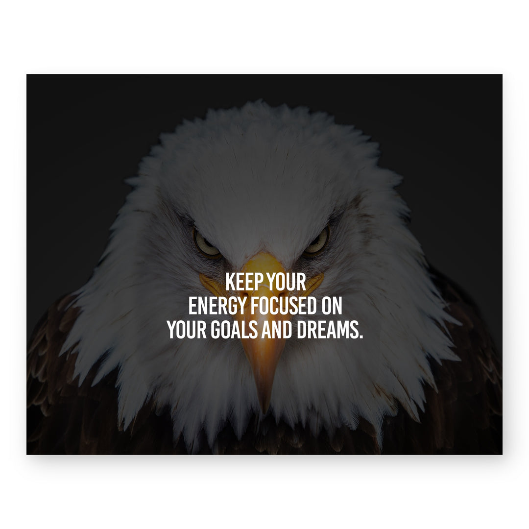 Bald Eagle Focused On Goals Inspirational Wall Art