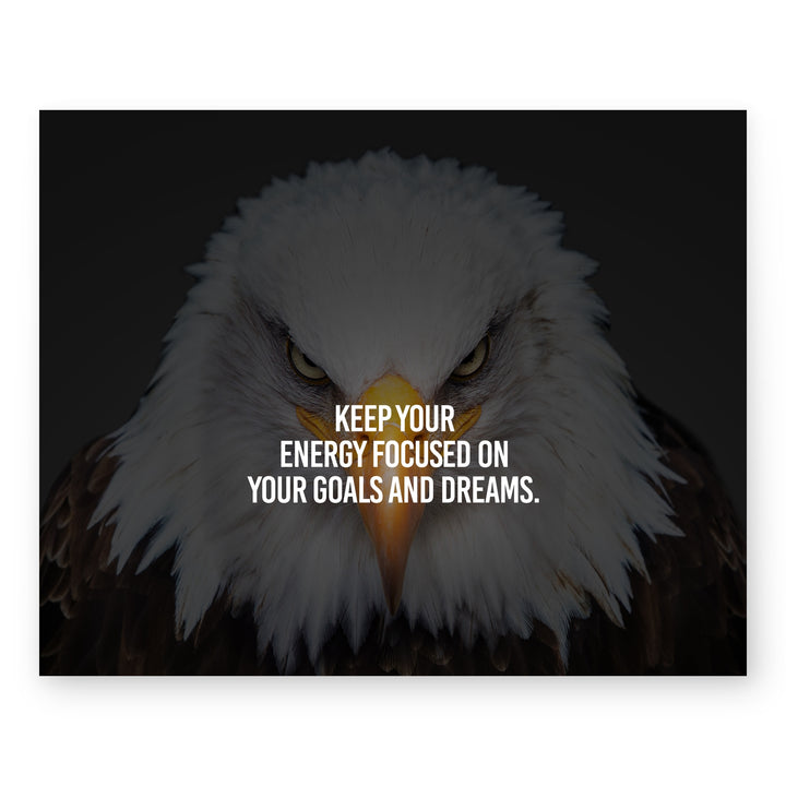 Bald Eagle Focused On Goals Inspirational Wall Art