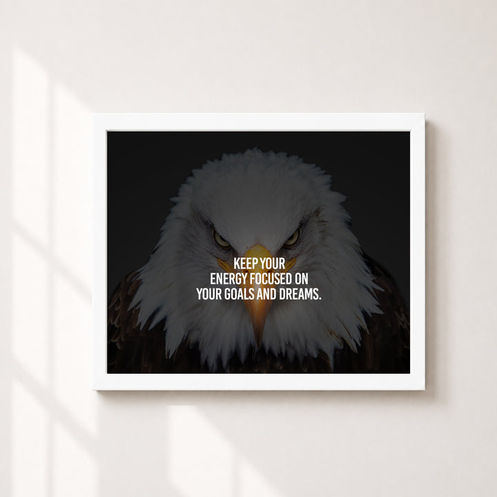 Bald Eagle Focused On Goals Inspirational Wall Art
