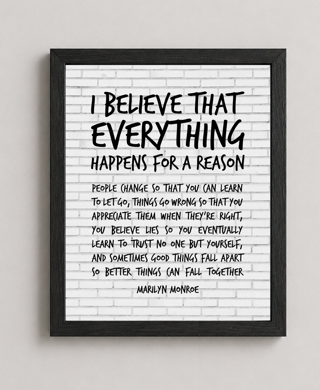 Everything Happens for a Reason Family Inspirational Wall Art