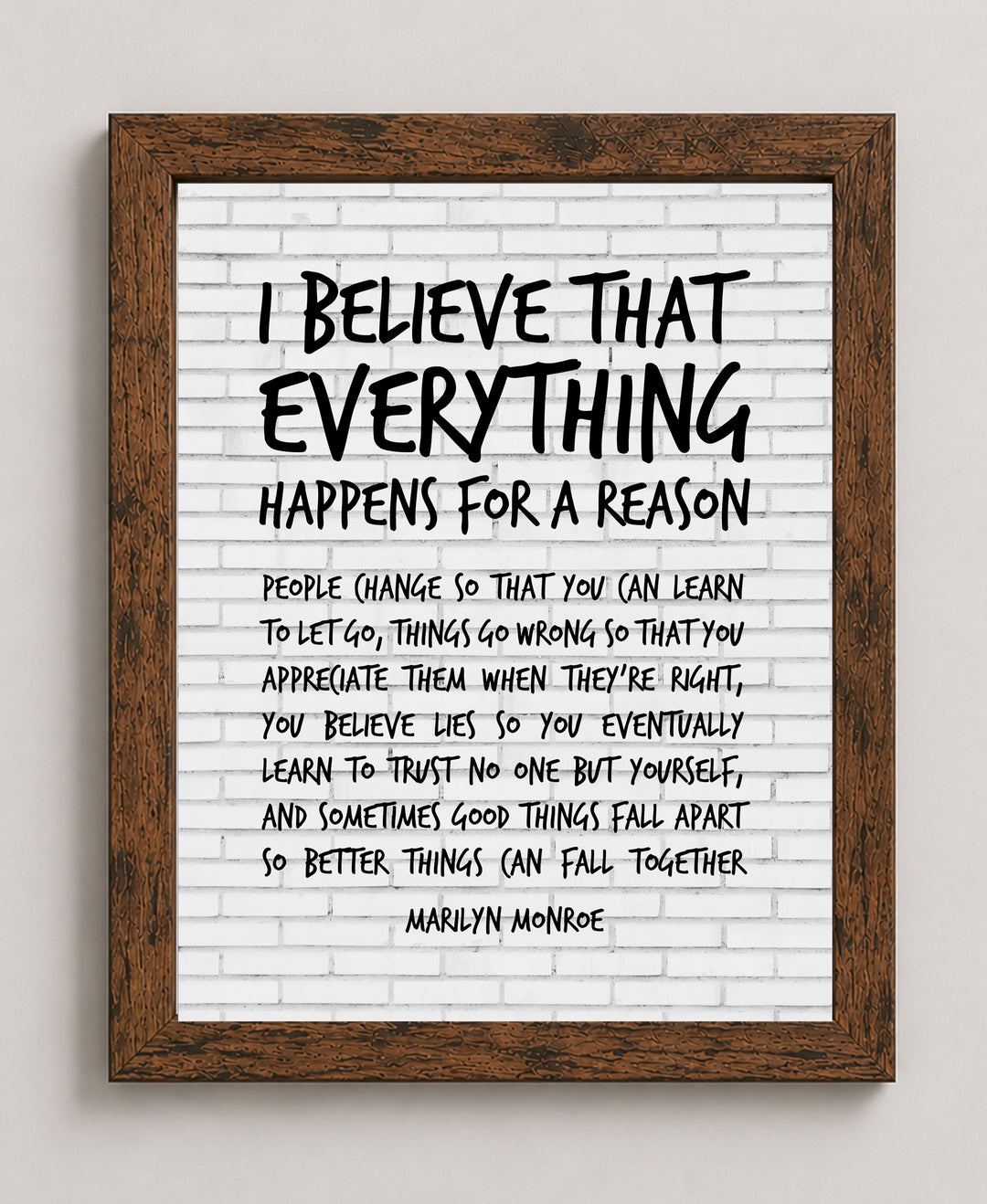 Everything Happens for a Reason Family Inspirational Wall Art