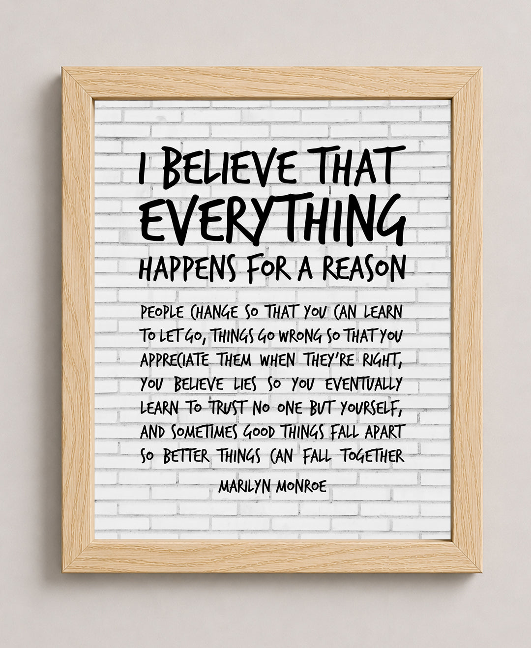 Everything Happens for a Reason Family Inspirational Wall Art