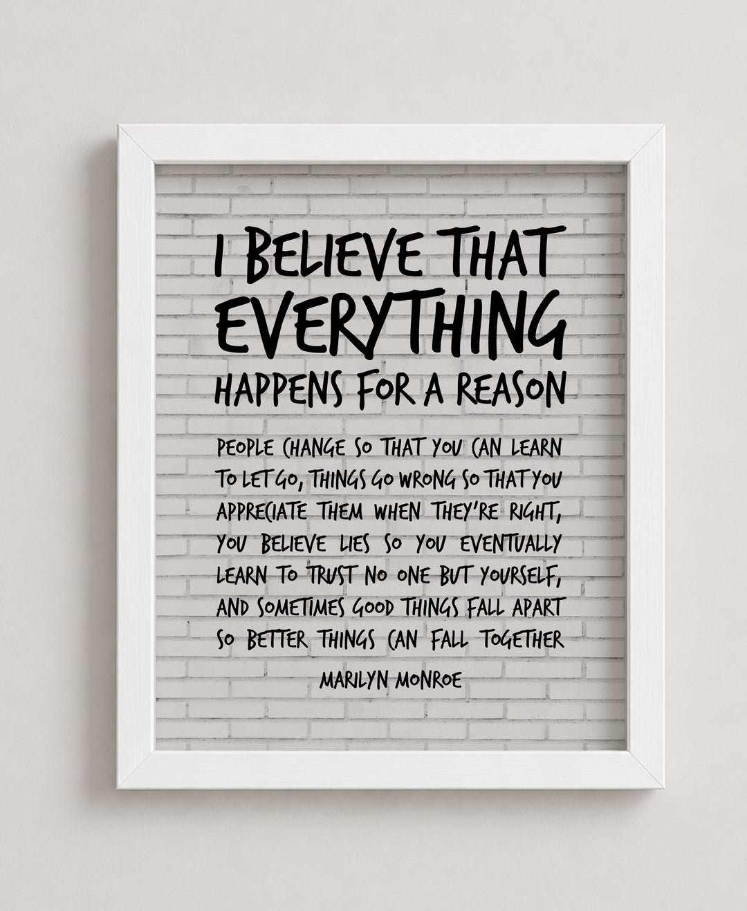 Everything Happens for a Reason Family Inspirational Wall Art
