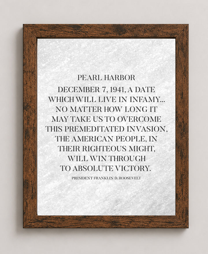 A Date Which Will Live In Infamy FDR Patriotic Wall Art