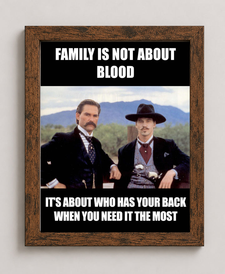 Family Is Not About Blood Inspirational Wall Art