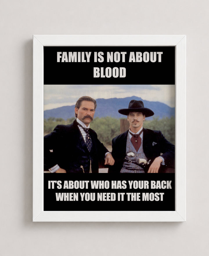 Family Is Not About Blood Inspirational Wall Art