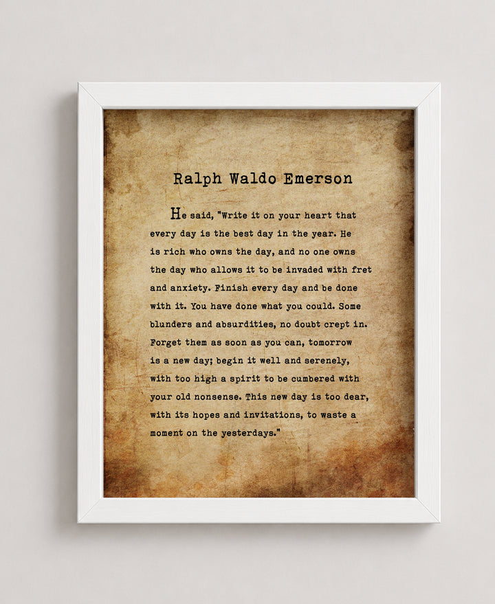 Write It On Your Heart Vintage Poem Inspirational Wall Art