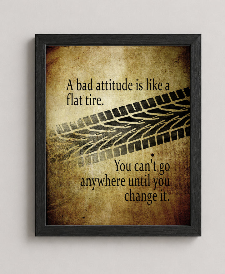 Bad Attitude Like Flat Tire Inspirational Wall Art
