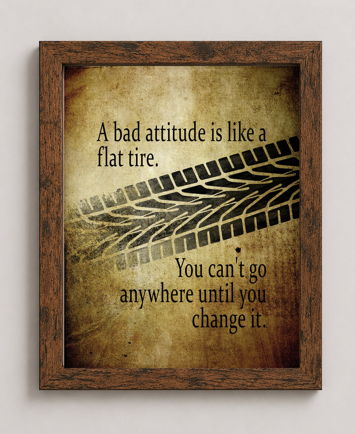Bad Attitude Like Flat Tire Inspirational Wall Art