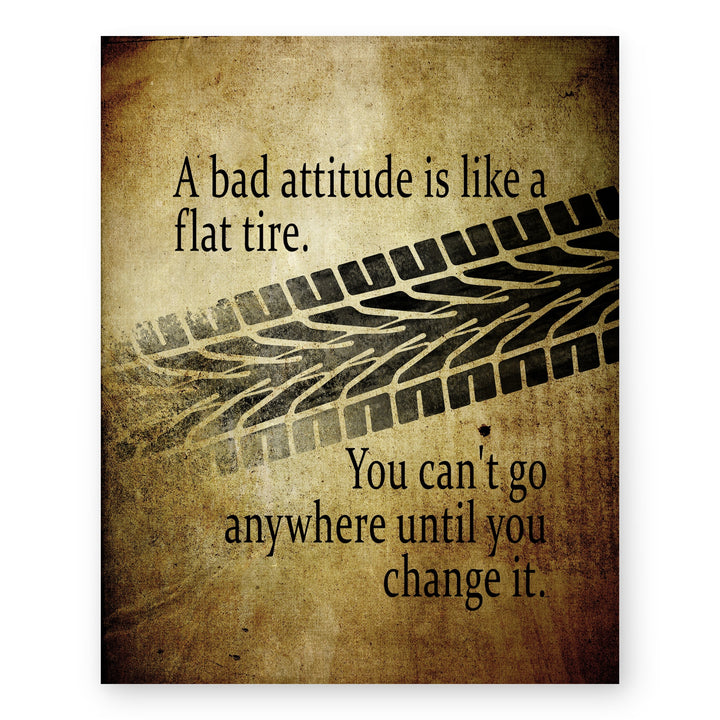 Bad Attitude Like Flat Tire Inspirational Wall Art