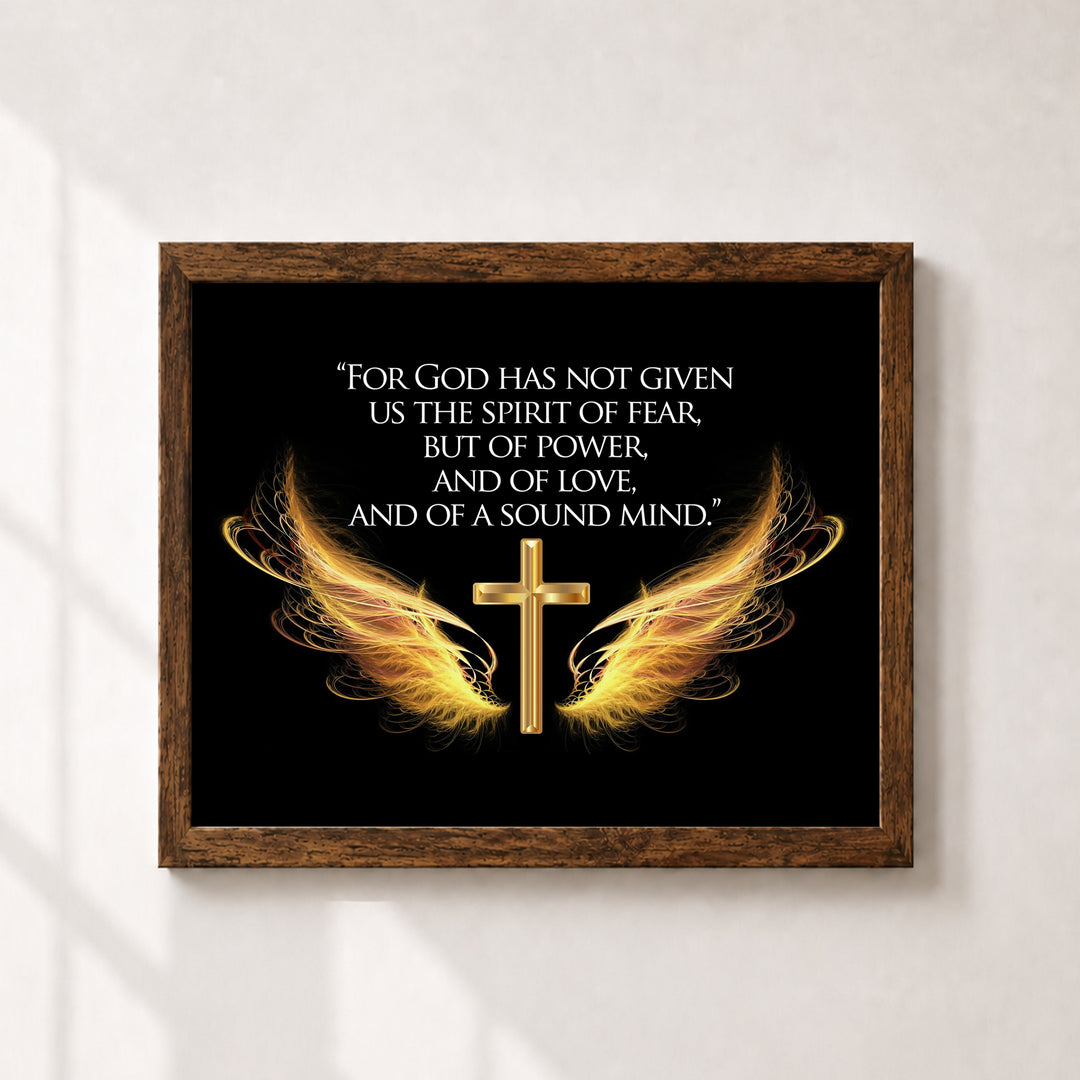 2 Timothy 1:7 Bible Verse Wall Art