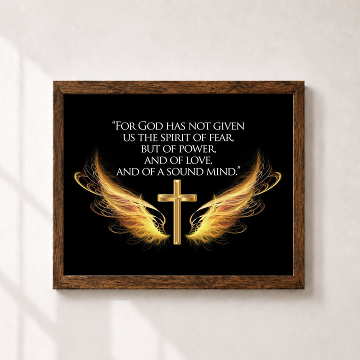 2 Timothy 1:7 Bible Verse Wall Art
