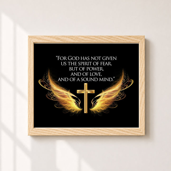 2 Timothy 1:7 Bible Verse Wall Art