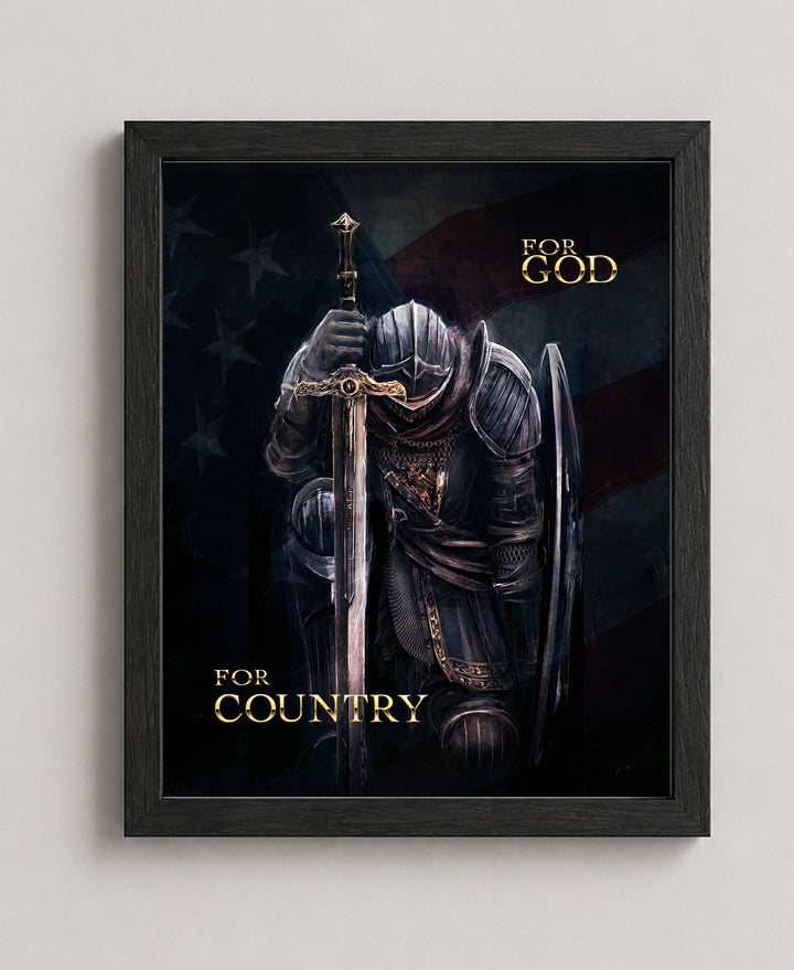 For God For Country Christian Wall Art