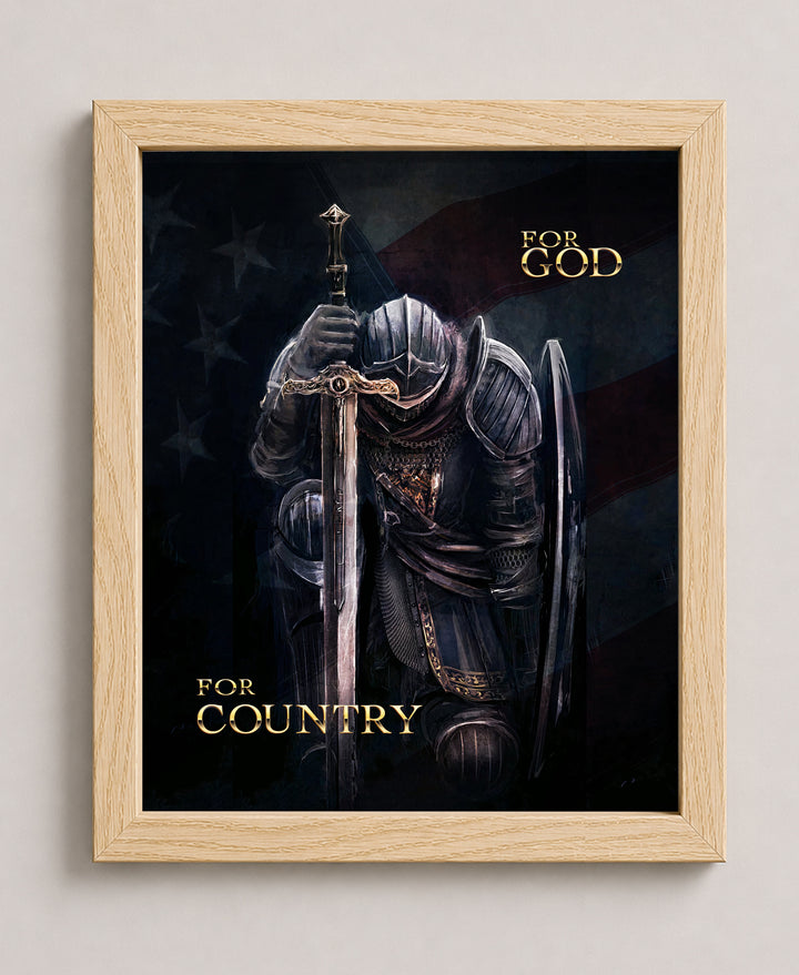 For God For Country Christian Wall Art