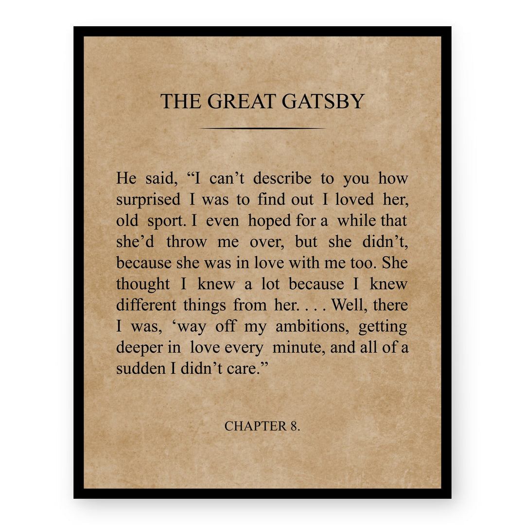 Great Gatsby Love Family Inspirational Wall Art