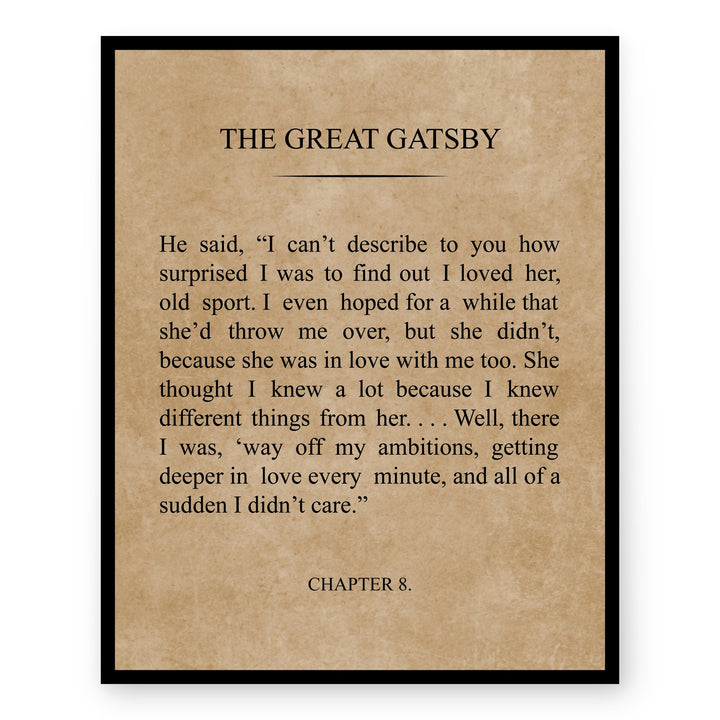 Great Gatsby Love Family Inspirational Wall Art
