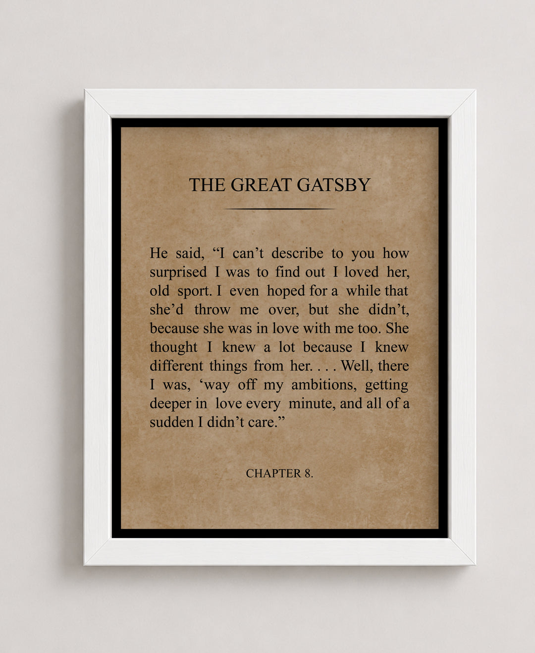 Great Gatsby Love Family Inspirational Wall Art
