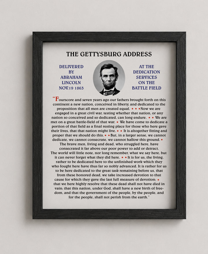 Abraham Lincoln The Gettysburg Address Patriotic Wall Art
