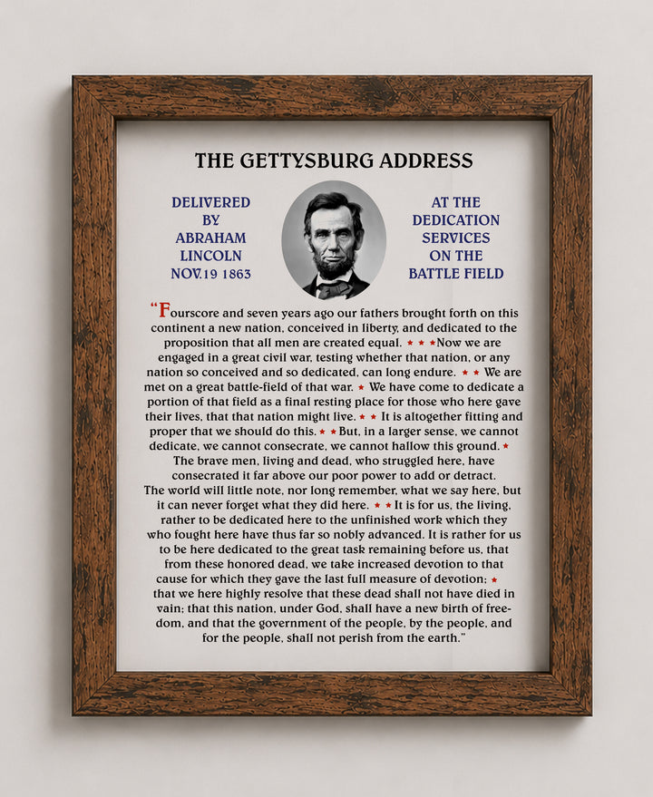 Abraham Lincoln The Gettysburg Address Patriotic Wall Art