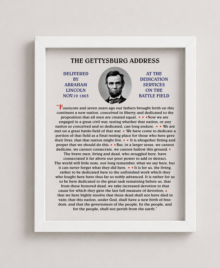 Abraham Lincoln The Gettysburg Address Patriotic Wall Art