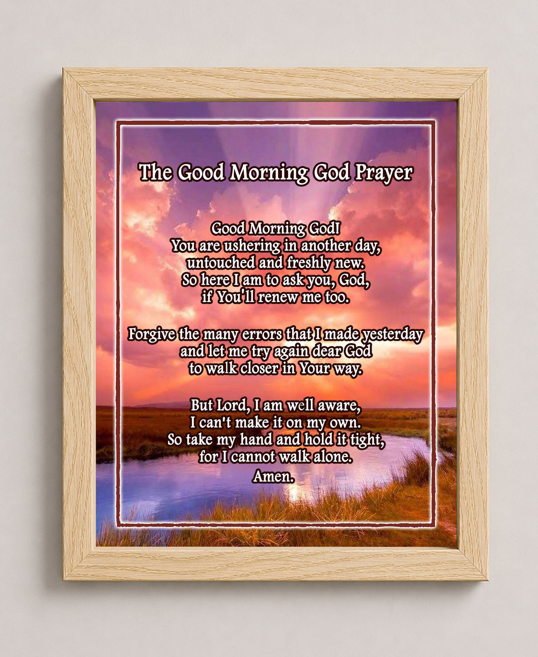 The Good Morning God Prayer Bible Verse Wall Art