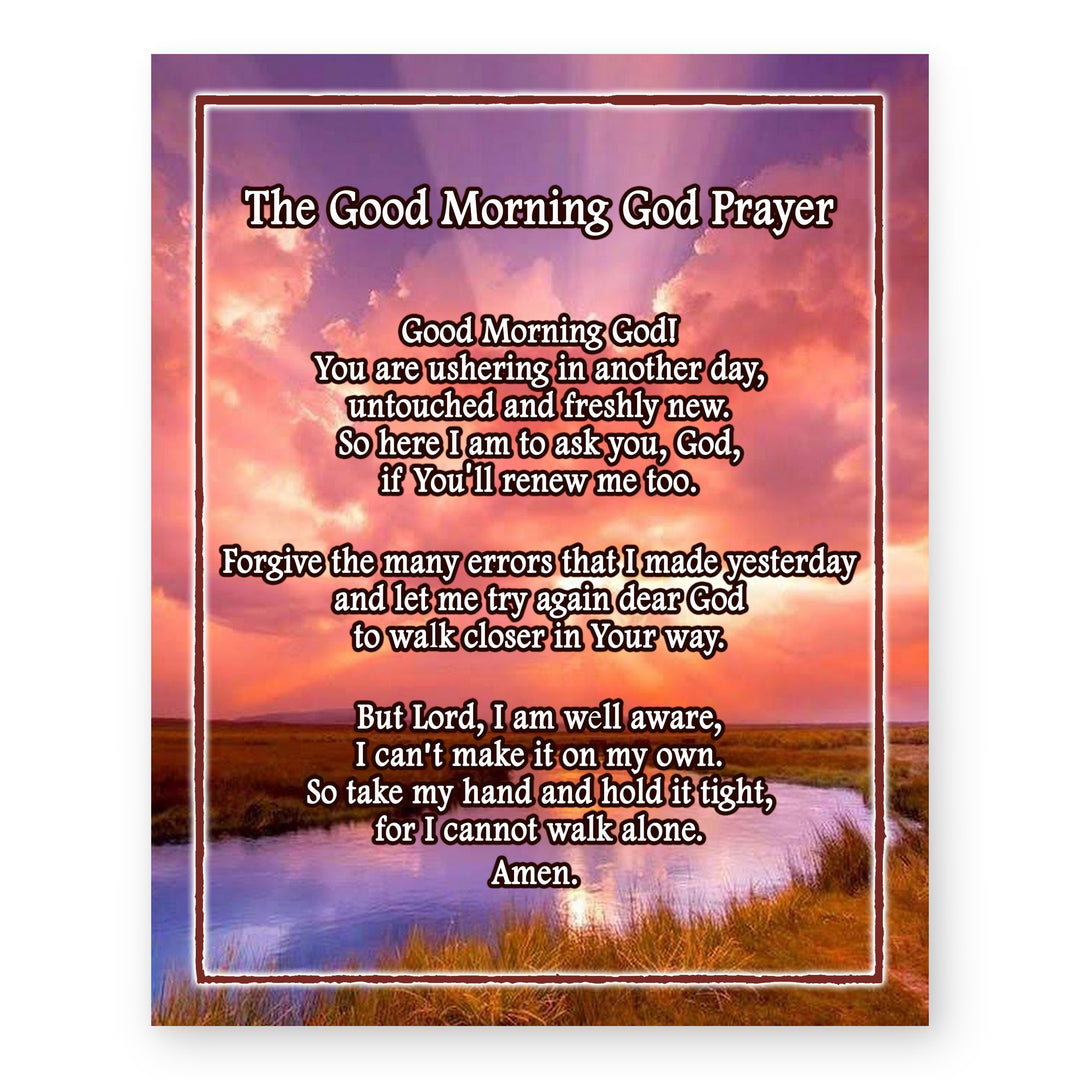 The Good Morning God Prayer Bible Verse Wall Art