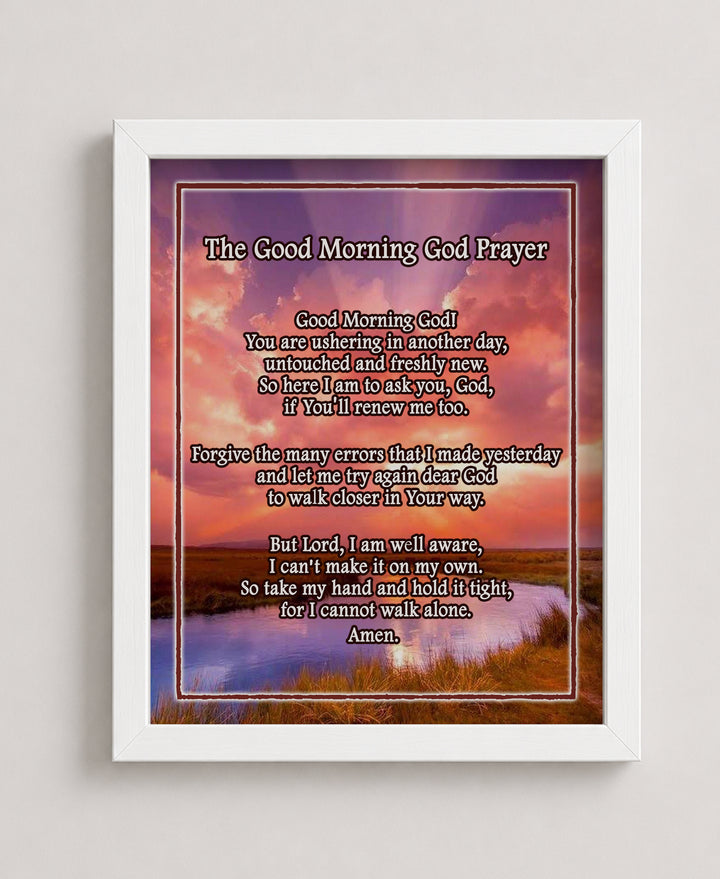 The Good Morning God Prayer Bible Verse Wall Art