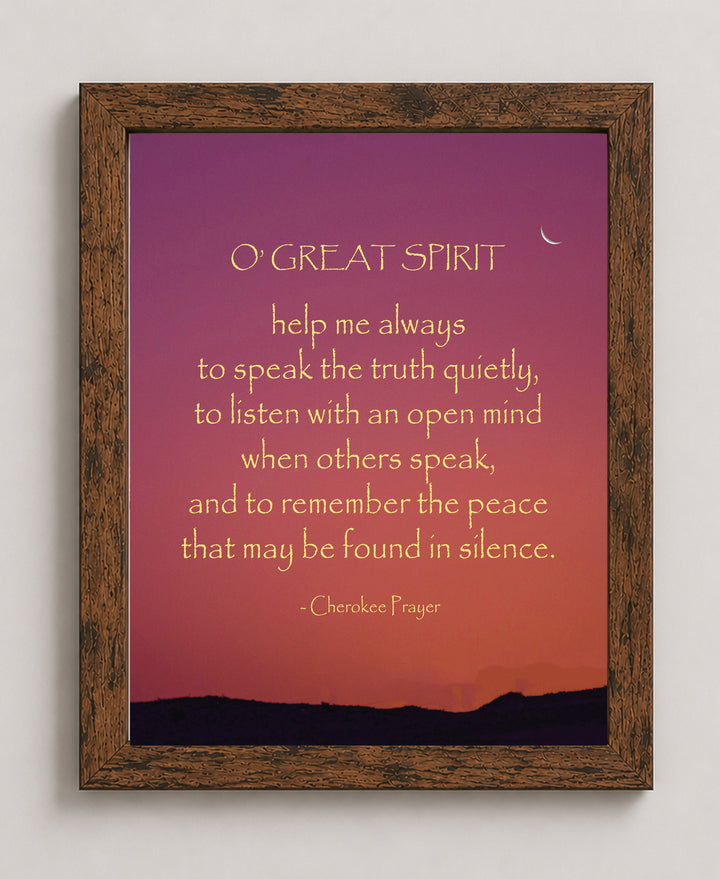 O Great Spirit A Cherokee Prayer Christian Wall Art