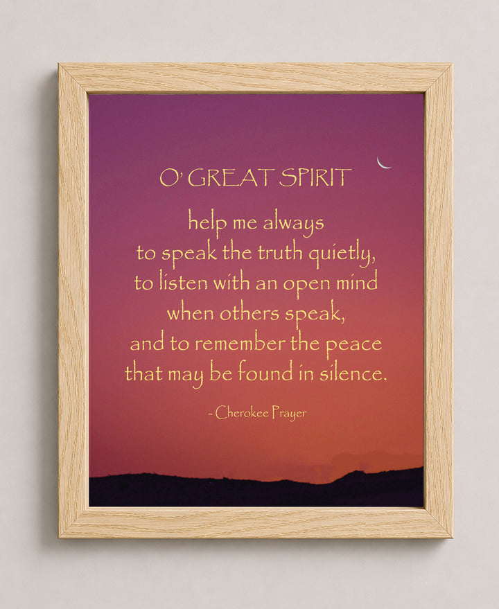 O Great Spirit A Cherokee Prayer Christian Wall Art