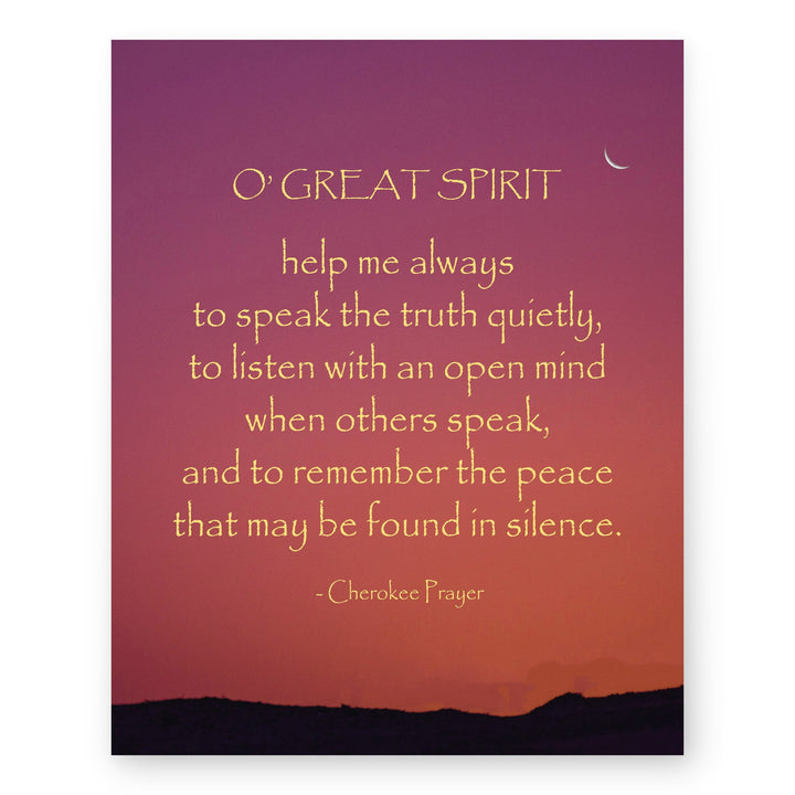 O Great Spirit A Cherokee Prayer Christian Wall Art