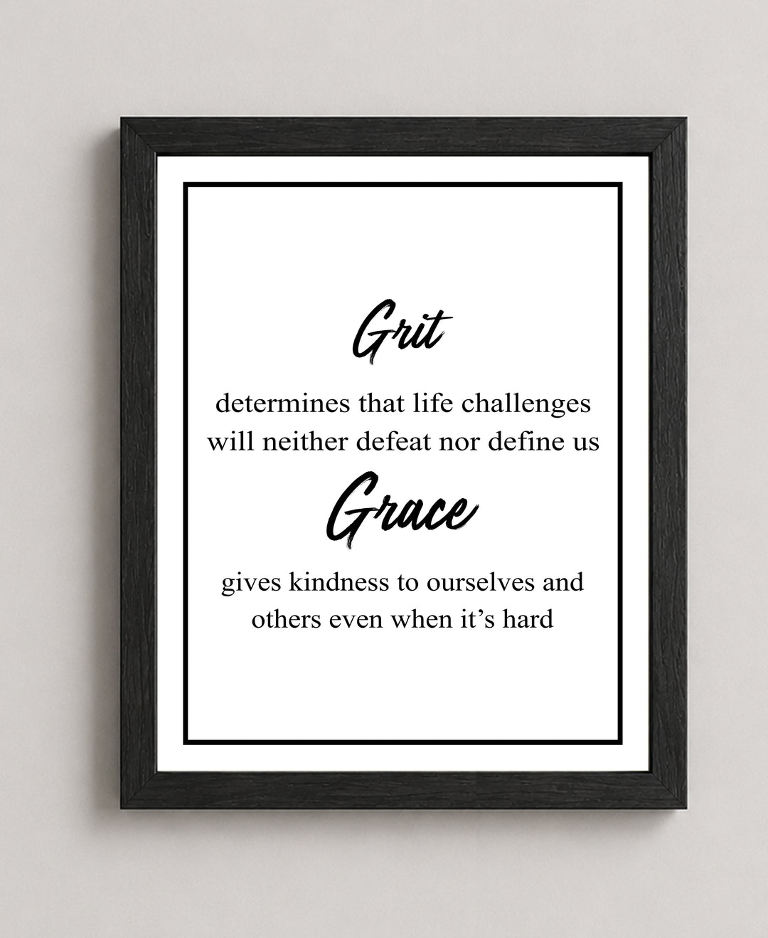 Life Challenges Neither Defeat Nor Define Us Inspirational Wall Art