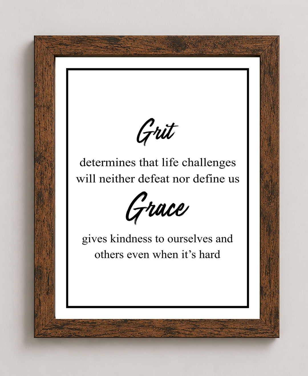 Life Challenges Neither Defeat Nor Define Us Inspirational Wall Art