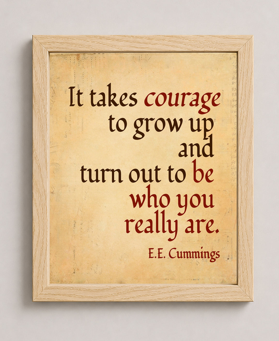 Takes Courage to Grow Up and Be You Inspirational Wall Art