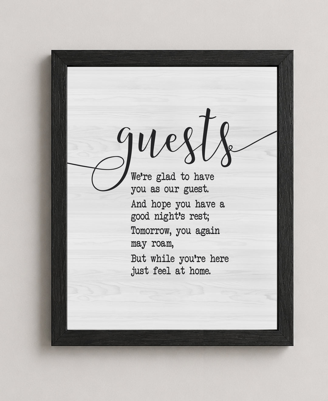 Welcome Wall Art Print Guests We re Glad Inspirational Wall Art